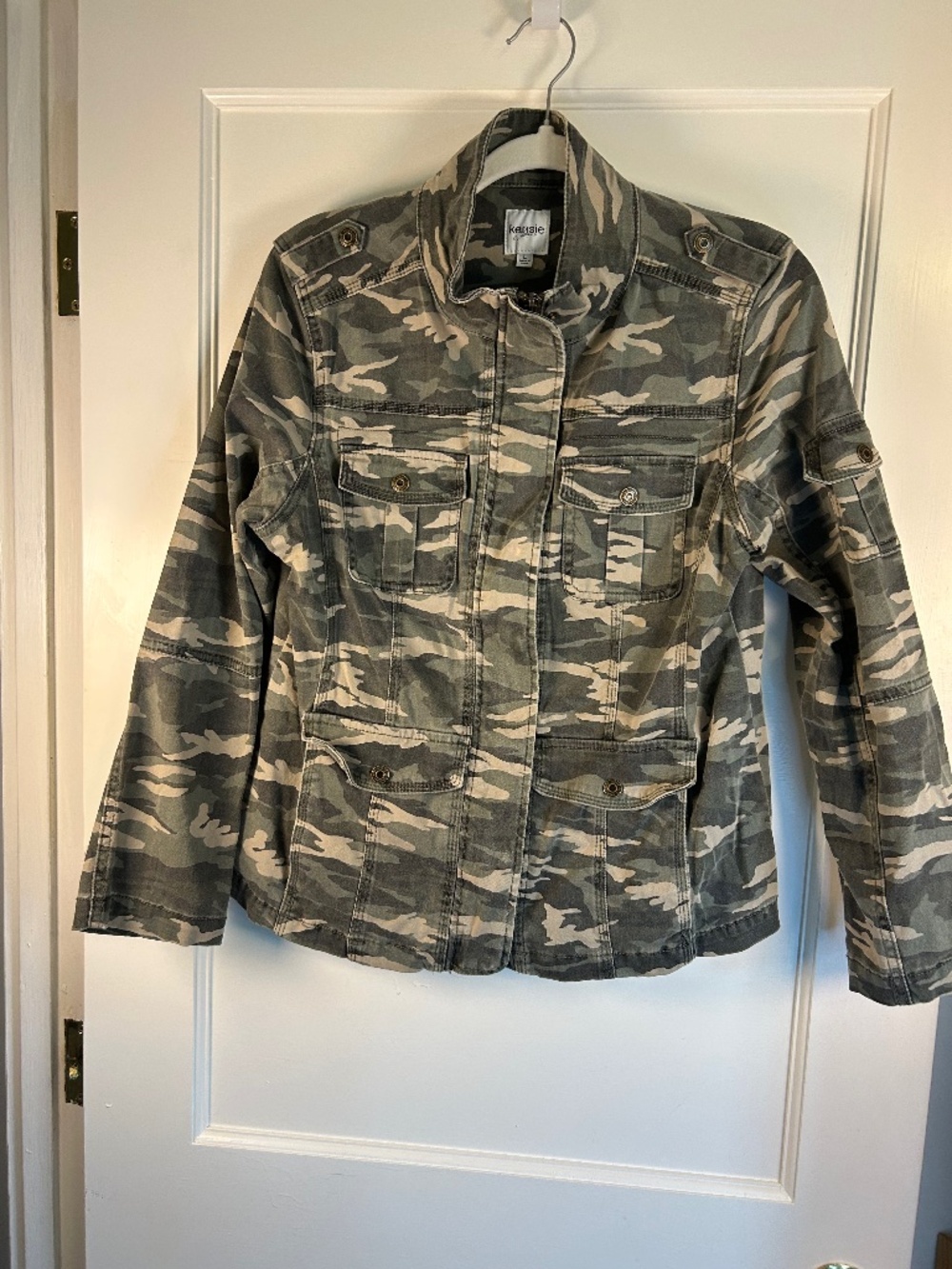 Kensie Camouflage Utility Jacket Full Zip Size Large